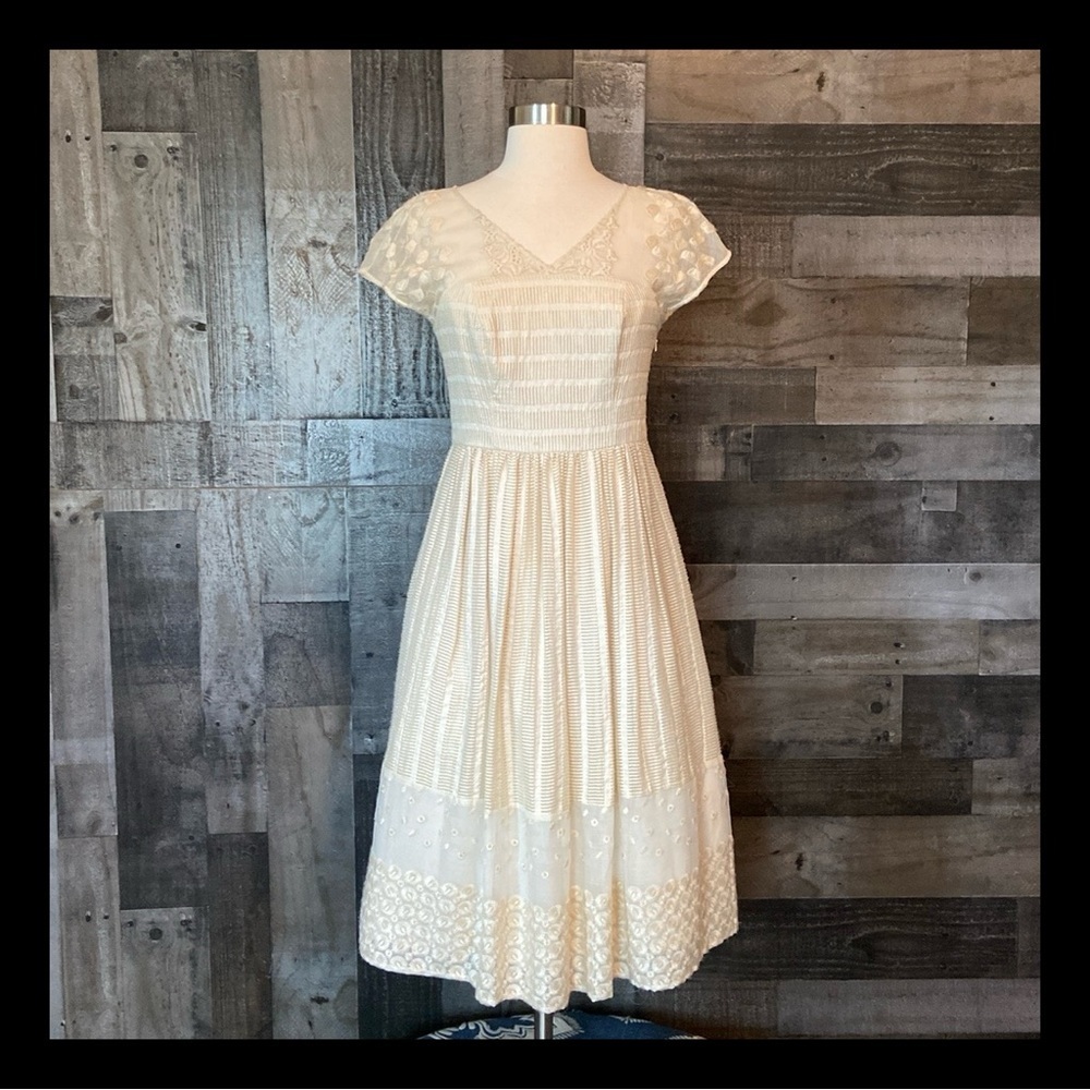 Anthropologie Moulinette Soeurs lace dress small cottagecore gala cocktail party
